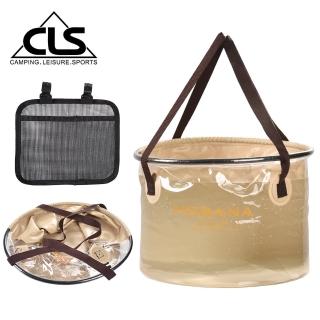 【CLS 韓國】NOBANA 30L 加厚摺疊透視水桶 加贈掛袋 /冰桶/露營/釣魚/水袋(兩色任選)