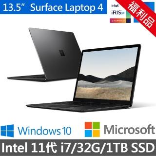 【Microsoft 微軟】福利品◆Surface Laptop 4 13.5吋輕薄觸控筆電-墨黑(i7-1185G7/32G/1TB/5GB-00018-M00)