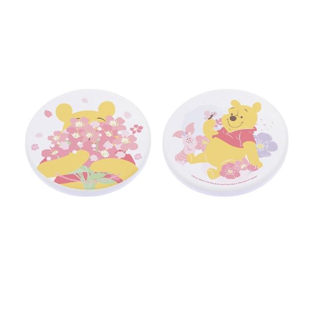 【SONA森那家居】Disney 迪士尼櫻花系列珪藻土杯墊2入組(10x10x0.9 奇奇蒂蒂\邦妮\小熊維尼)