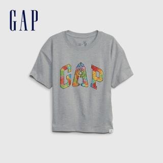 【GAP】男幼童 Gap x FRANK APE藝術家聯名系列 Logo/印花短袖T恤(867364-淺灰色)