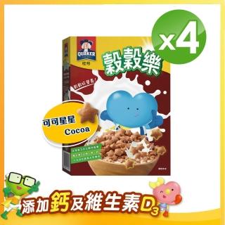 【QUAKER 桂格】穀穀樂可可脆穀170g×4盒