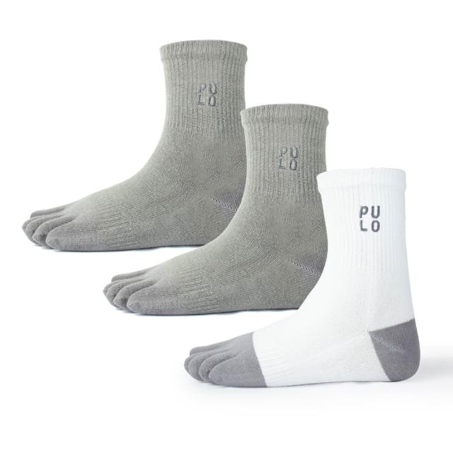 【PULO】3雙組 穿立淨除臭純色短筒五趾襪(除臭襪/五指襪/運動襪/短襪/男女襪子/防磨抗磨耐磨)
