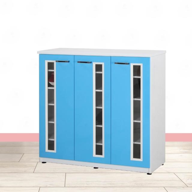 【·Fly· 飛迅家俱】4尺3門緩衝壓克力塑鋼鞋櫃(可水洗)