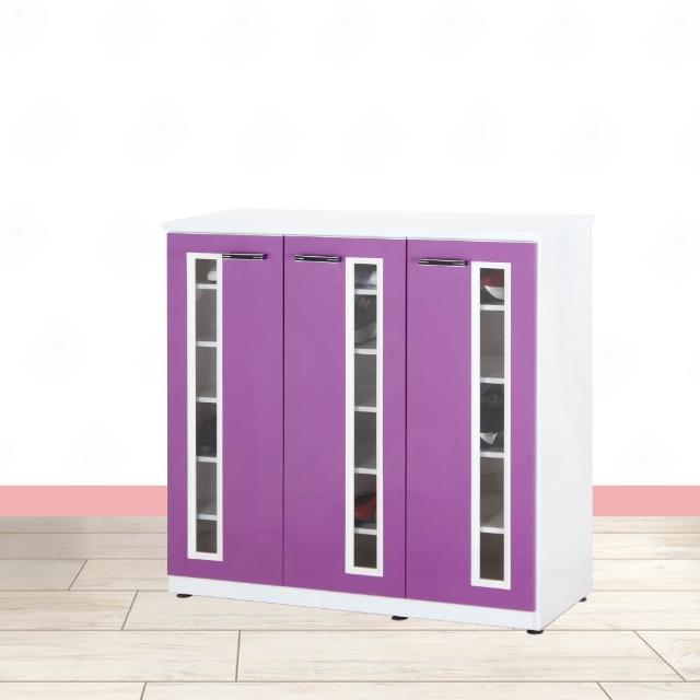 【·Fly· 飛迅家俱】4尺3門緩衝壓克力塑鋼鞋櫃(可水洗)