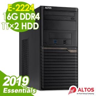 【Acer 宏碁】Altos T110F5 商用伺服器 E-2224/16G/1TBX2/2019ESS