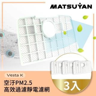 【MATSUYAN 松慧動研】3入裝濾網組 VESTA K 智能雷射雙效淨化掃地機專用(空汙PM2.5高效過濾靜電濾網)