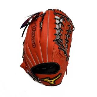 【MIZUNO 美津濃】棒球手套 外野 12.75吋 密網檔 純牛皮 橘x黑(1ATGH21760 52)