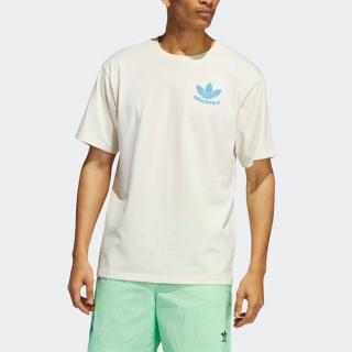 【adidas 愛迪達】上衣 運動上衣 男上衣 米白 HAPPY EARTH TEE(HI2962)