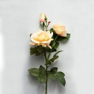 【花意空間】蜂蜜色玫瑰仿真花 3支一組(永生花 人造花 假花)