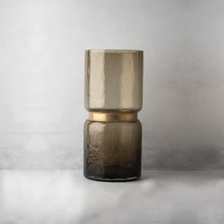【花意空間】焙茶金屬波紋花瓶(插花 玻璃 花器)