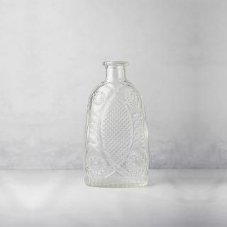【花意空間】法式魚紋浮雕小花瓶(插花 玻璃 花器)