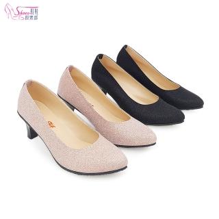 【ShoesClub 鞋鞋俱樂部】台灣製MIT金蔥素雅必備高跟鞋 女鞋 023-CS6601
