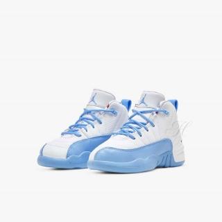 【NIKE 耐吉】籃球鞋 童鞋 中童 兒童 運動鞋 高筒 包覆 喬丹 Jordan 12 Retro PS 白藍 DQ4366-114