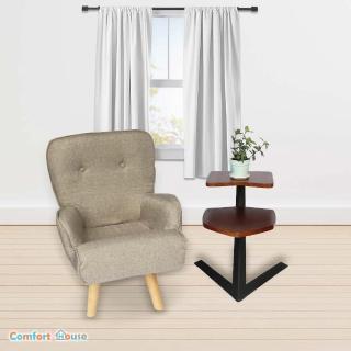 【Comfort House】山形實木工業風邊几-胡桃色