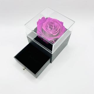 【Blumenladen花寓】質感永生花飾品盒-紫色(永生花 永生花禮 恆星花)