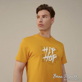 【GIORDANO 佐丹奴】男裝英文標語撞色印花T恤(21 橘黃)