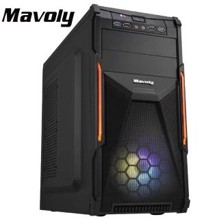 【Mavoly 松聖】楊桃 水果系列-電腦機殼 兩側橘光燈條機箱(附ARGB定光風扇x1)