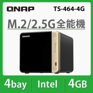 【搭WD 2TB x2】QNAP 威聯通 TS-464-4G 4Bay 網路儲存伺服器