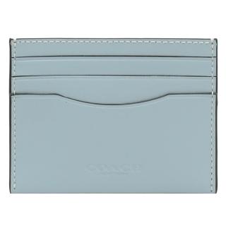 【COACH】簡約經典LOGO烙印信用卡名片夾隨身卡(淺藍)