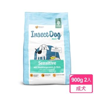 【Green Petfood 綠自然】即期品 昆蟲蛋白+大米 無麩質低敏成犬飼料900g 2包(即期狗飼料 效期20221216)