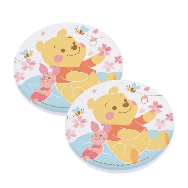 【SONA森那家居】Disney 迪士尼2019圓形櫻花珪藻土杯墊2入組(10x10x0.9 維尼/米奇米妮快乾吸水)