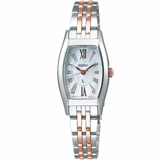 【SEIKO 精工】LUKIA 酒桶型太陽能真鑽女錶-19.8mm(V117-0EE0KS/SUP439J1)