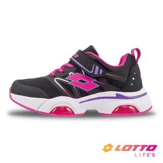 【LOTTO】D AIR 輕量雙氣墊跑鞋(黑/紫-LT2AKR6310)
