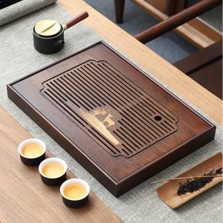 【PUSH!】品茗喝茶具新版楠竹茶盤挺鹿走險大容量分離式一擦即淨茶船(泡茶托盤T22)