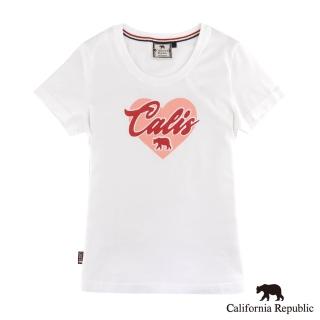 【California Republic】品牌LOGO愛心圓領純棉女T