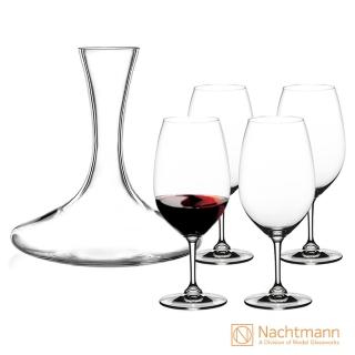 【Nachtmann】Vivendi 克拉芙醒酒壺+波爾多紅酒杯4件(紅酒獨享5件組)