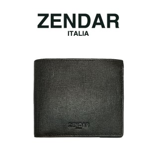 【ZENDAR】限量2折 頂級NAPPA小牛皮防刮十字紋8卡皮夾 但丁系列 全新專櫃展示品(黑色 贈原廠送禮提袋)