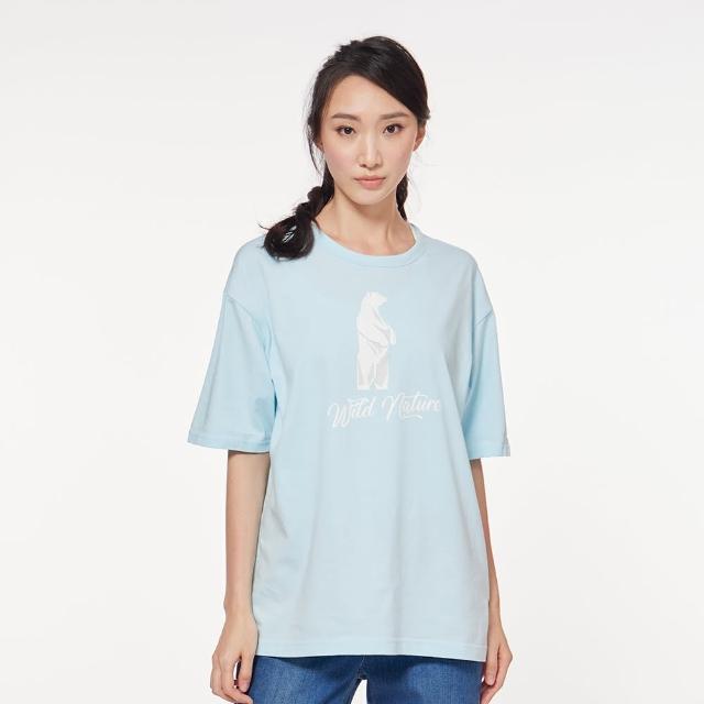 【JEEP】經典北極熊圖騰寬版短袖T恤-男女適穿(3色任選)