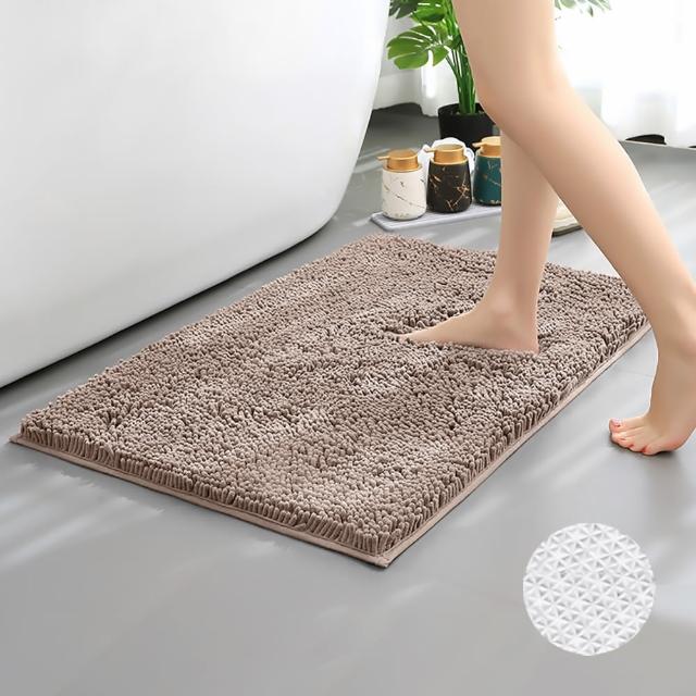 【ANTIAN】2入組 雪尼爾加厚防滑吸水地墊40*60cm(高密度絨毛/浴室用/止滑升級)