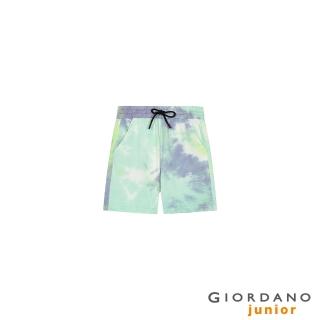 【GIORDANO 佐丹奴】童裝漸變色運動短褲(95 紮染綠)