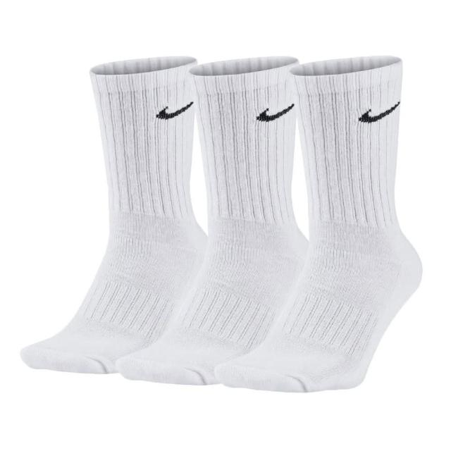【NIKE 耐吉】Nike 襪子 Everyday Lightweight Crew Socks 白 長襪 三雙入(SX7676-100)