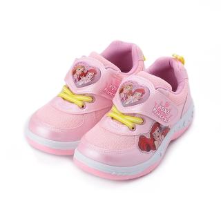 【Disney 迪士尼】17-21cm 小美人魚愛心電燈運動鞋 粉 中大童鞋