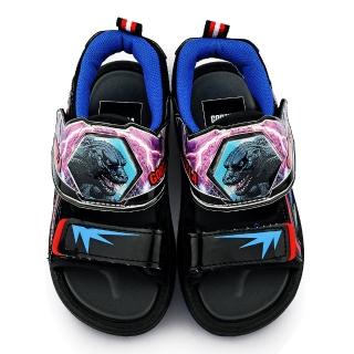 【童鞋城堡】恐龍涼鞋 電燈涼鞋 哥吉拉(GO3950-黑)