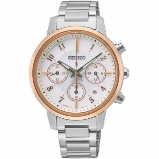 【SEIKO 精工】LUKIA 廣告款太陽能三眼計時女錶-36.2mm(V175-0FC0KS/SSC906J1)