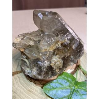 【Cocozy世界水晶原礦】茶晶幽靈共生骨幹(強大磁場能量 消磁淨化)