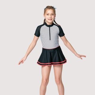 【SAIN SOU 聖手牌】女童連身裙泳裝附泳帽(A882202)