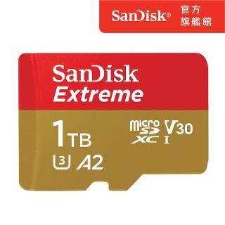 新規升級上市★【SanDisk 晟碟】Extreme microSDXC UHS-I V30 A2 1TB 記憶卡 190MB(公司貨)