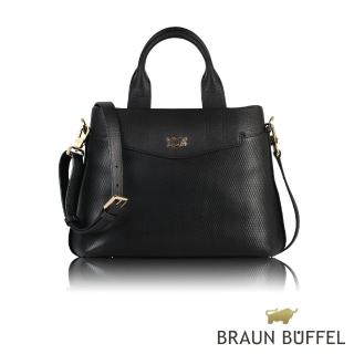 【BRAUN BUFFEL 德國小金牛】台灣總代理 原野 大手提包-黑色(BF690-58-BK)