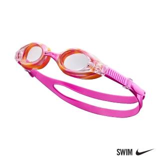 【NIKE 耐吉】SWIM 兒童運動型泳鏡超廣角Swoosh粉NESSA187-000