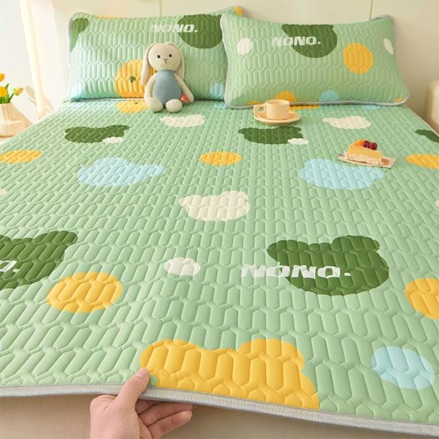 【Sleep Club】可水洗冰絲乳膠涼蓆組 附同款枕頭套(單人/乳膠涼蓆/涼感墊/床墊/冰絲涼蓆/涼蓆/涼墊)