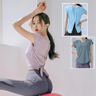 【BODYAIR】冰感輕盈點布綁腰罩衫上衣(瑜珈.慢跑.運動.健身.透氣.舞蹈.運動服)