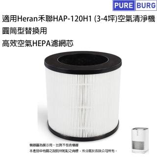 【PUREBURG】適用Heran禾聯HAP-120H1 空氣清淨機替 副廠換用HEPA活性碳濾網