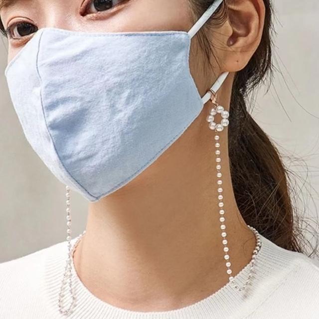 【Emi 艾迷】3入499 小香風 氣質珍珠山茶花 口罩掛鍊 眼鏡鏈(口罩鏈 輕奢 高級)