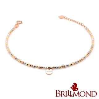 【BRILLMOND JEWELRY】18K三色金手鍊閃亮圓珠款(18K三色金材質)