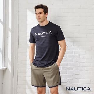 【NAUTICA】男裝 簡約LOGO短袖T恤(黑色)