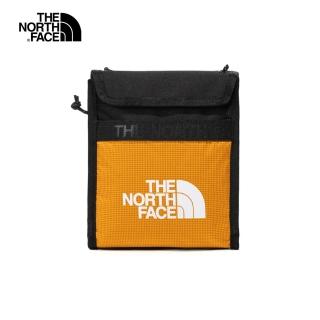 【The North Face】北面男女款橘色方格便捷耐磨休閒單肩包｜52RZ7Q6